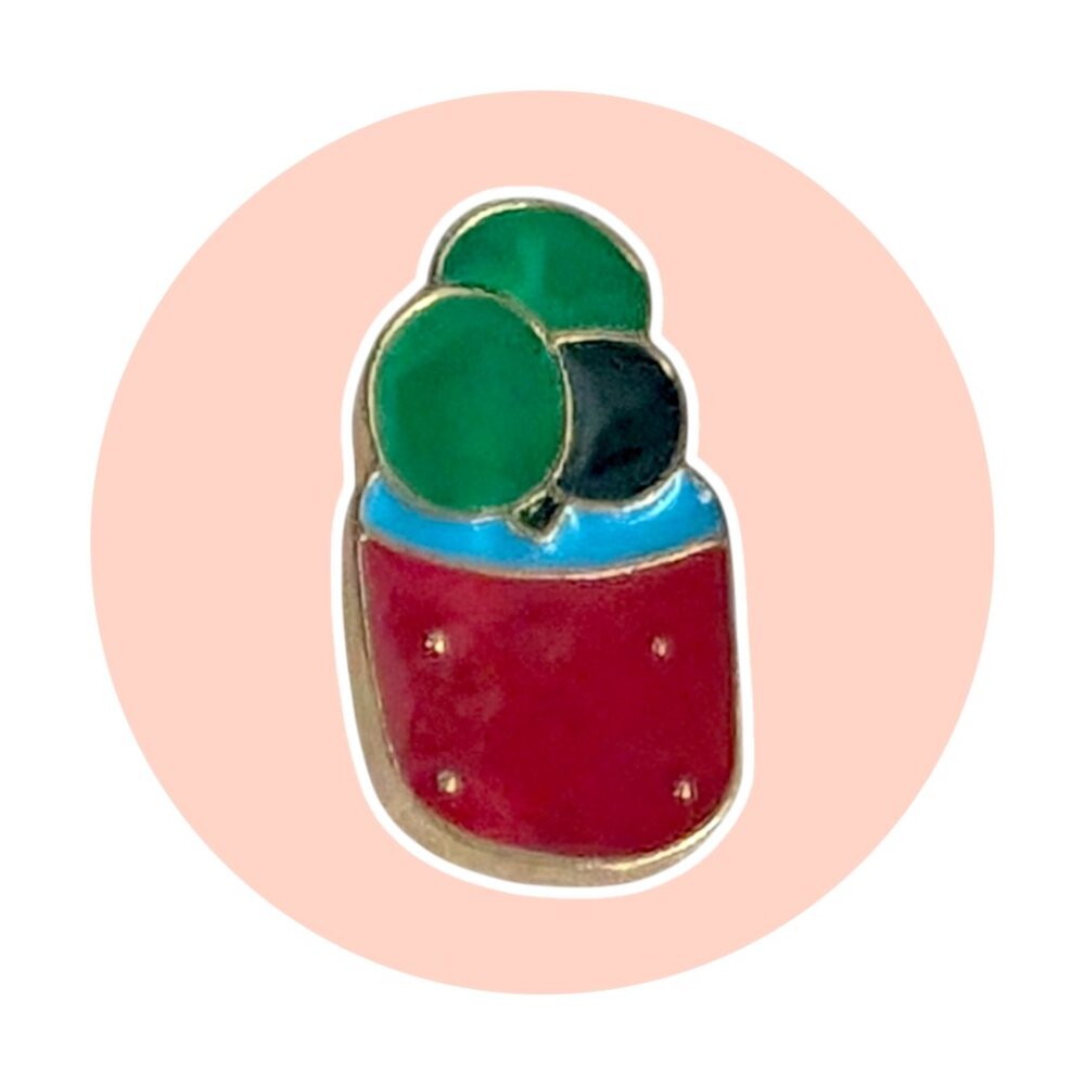 Botany Plants Enamel Tiny Pin: Succulent Potted Plant